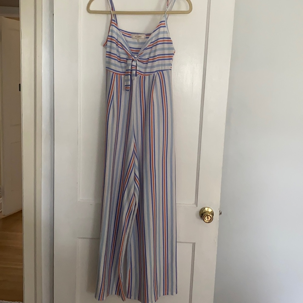 Wide pant leg jumpsuit